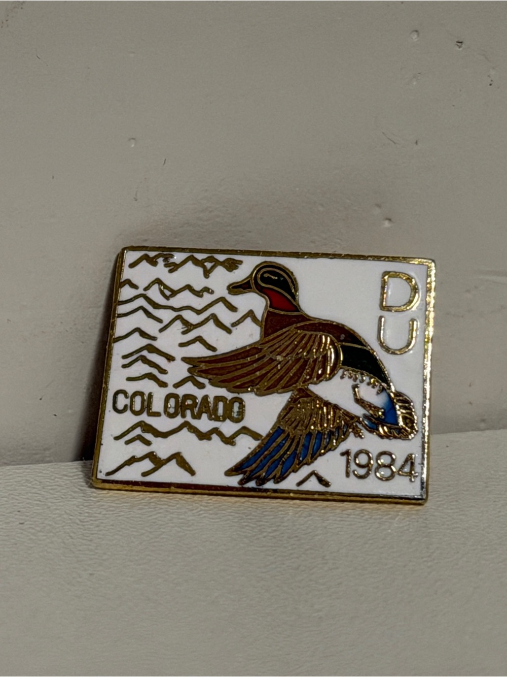 Vintage Colorado Ducks Unlimited (DU) 1984 Enamel Lapel Hat Jacket Pinback Pin